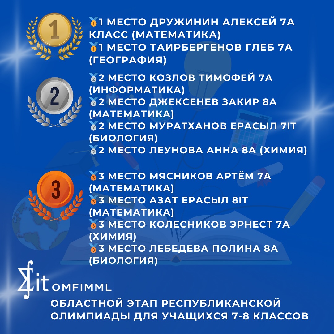 Областной этап республиканской олимпиады для учащихся 7-8 классов